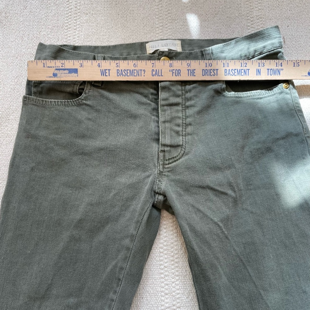 Nili Lotan Low Rise Jeans Straight Leg Raw Hem Cropped Size 0 Extra Small - Picture 5 of 7